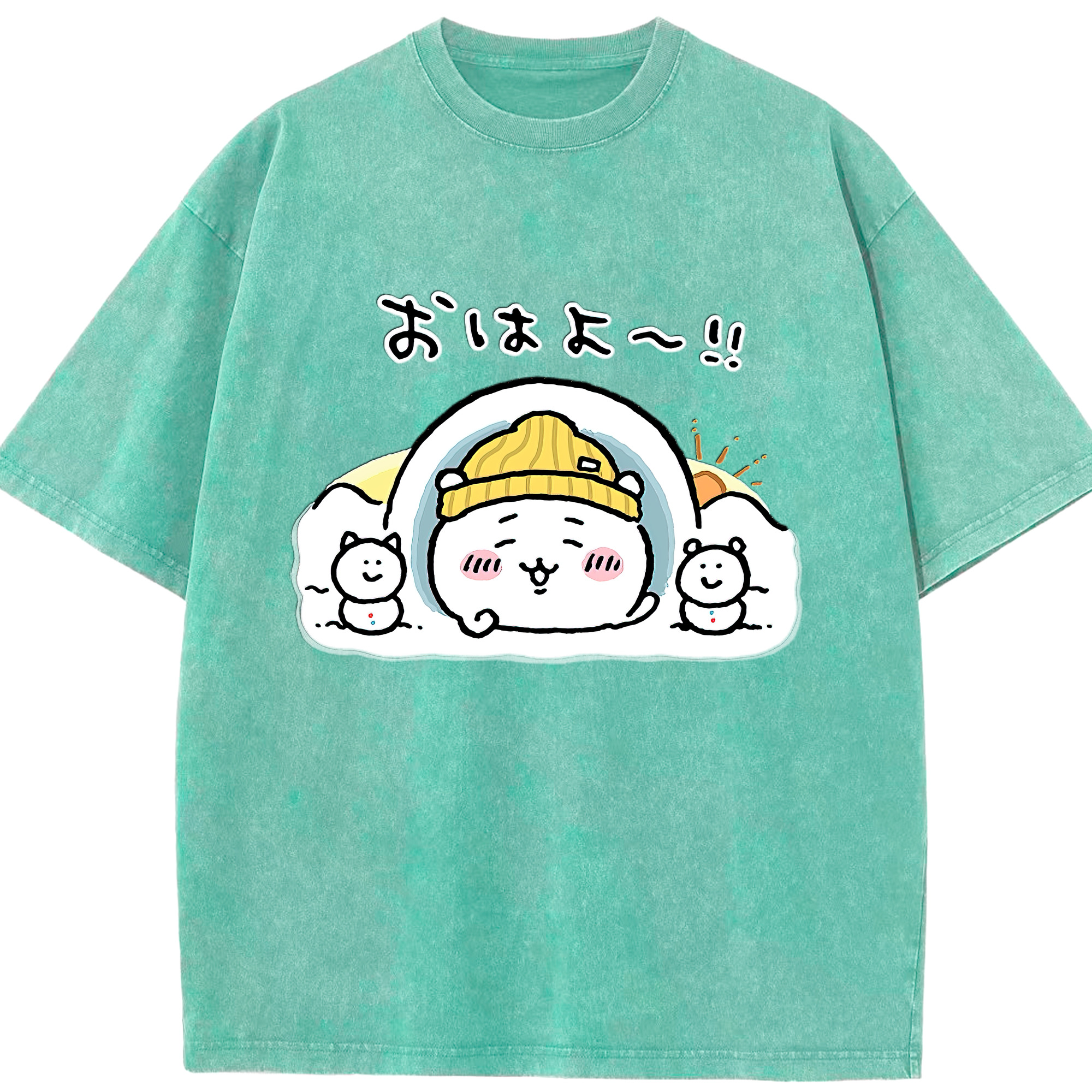 （画像用） ちいかわ ちいかわ Chii-kawa chiikawa 綿100% ヴィンテージ風 半袖Tシャツ（フロントプリント）